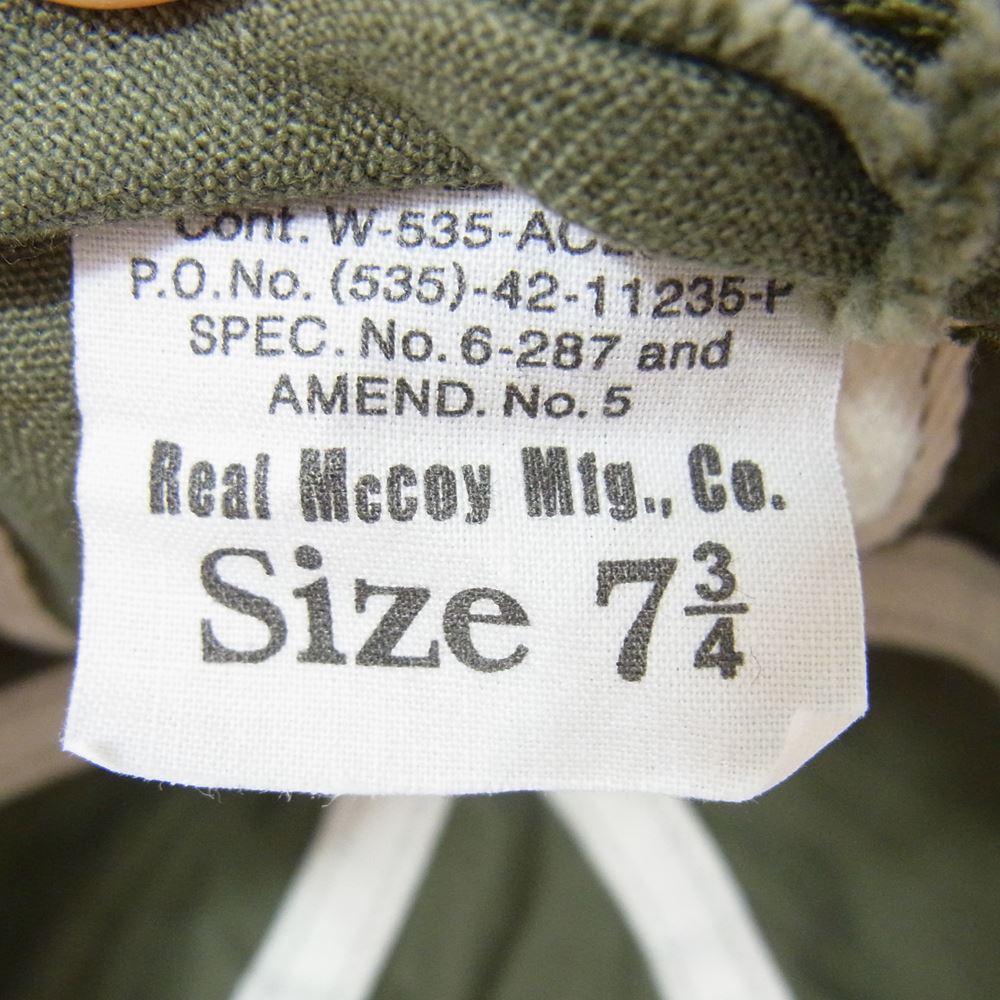 The REAL McCOY'S ザリアルマッコイズ TYPE A-3 CAP コットン キャップ グリーン カーキ系 7 3/4【中古】