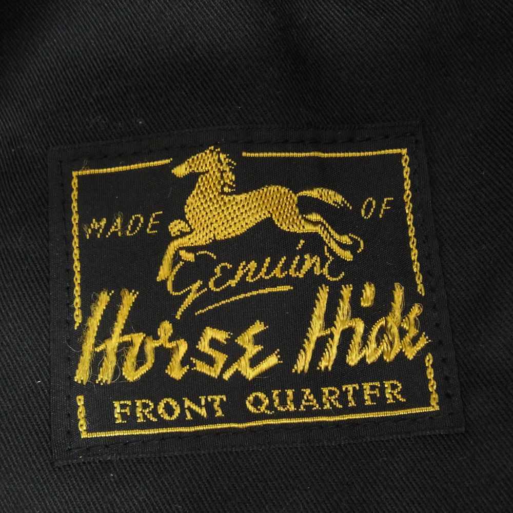 The REAL McCOY'S ザリアルマッコイズ MA20013 HORSEHIDE NEWS BOY CAP ホースハイド ニュースボーイ レザー キャップ キャスケット 帽子 ブラック系 7 3/4【中古】