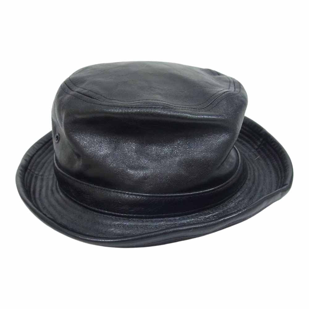 The REAL McCOY'S ザリアルマッコイズ MA18012 JOE McCOY ジョーマッコイ HORSEHIDE PORKPIE HAT ホースハイド ポークパイ レザー ハット 帽子 ブラック系 7 3/4【中古】