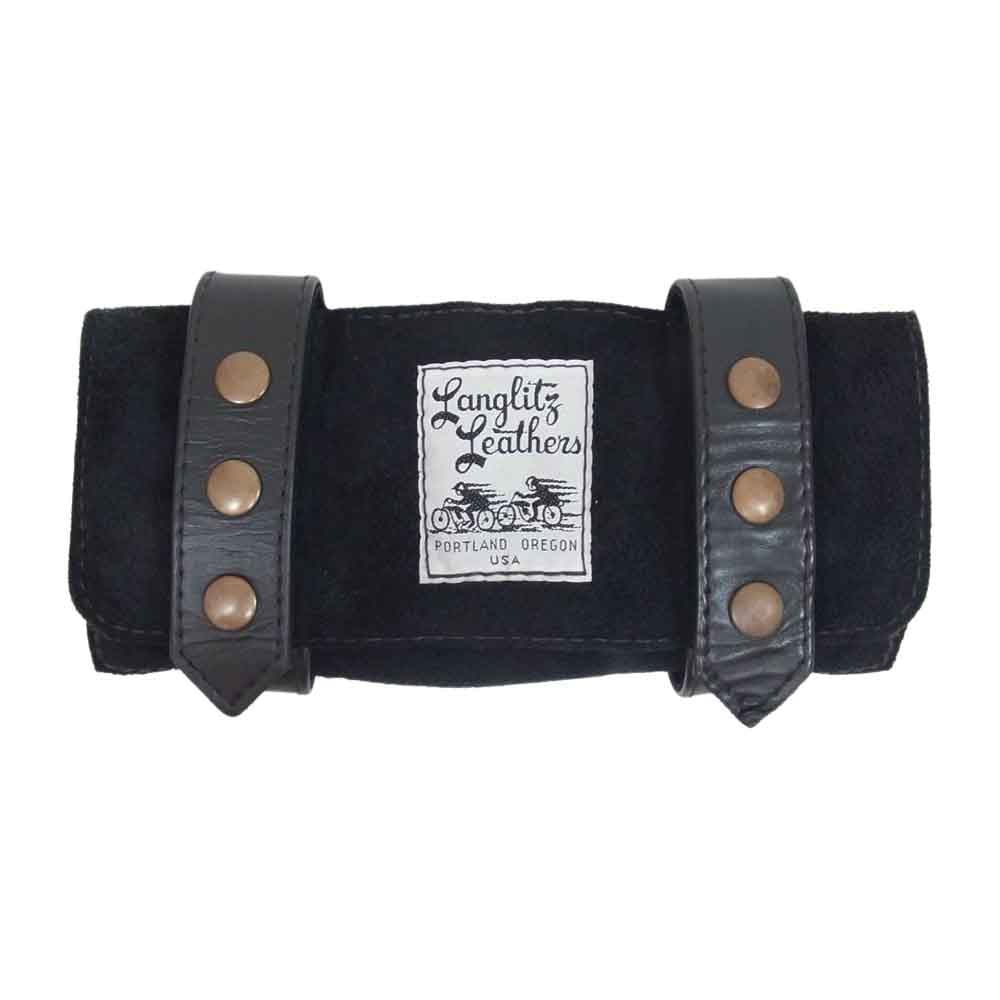 LANGLITZ LEATHERS ラングリッツレザーズ CROSS BAR BAG クロス バー バッグ バイク用 ツールバッグ 工具入れ 小物入れ ブラック系【中古】