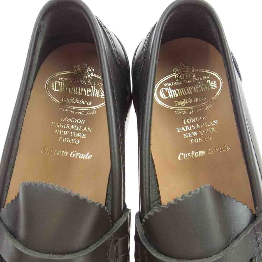 CHURCH'S チャーチ EDB003 PEMBREY EBONY コイン ローファー ダークブラウン系 UK 7.5【極上美品】【中古】