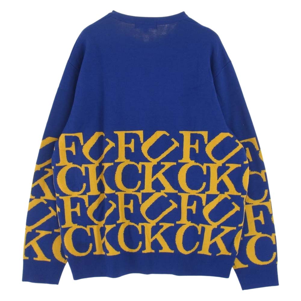 Supreme シュプリーム 20AW Fuck Sweater ファック セーター クルーネック ニット ブルー系 イエロー系 L【中古】