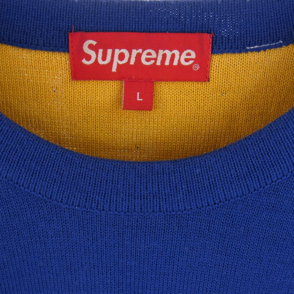 Supreme シュプリーム 20AW Fuck Sweater ファック セーター クルーネック ニット ブルー系 イエロー系 L【中古】