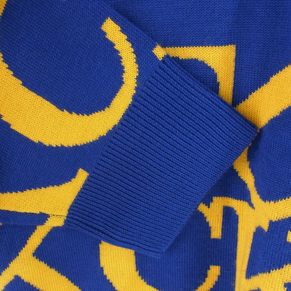 Supreme シュプリーム 20AW Fuck Sweater ファック セーター クルーネック ニット ブルー系 イエロー系 L【中古】