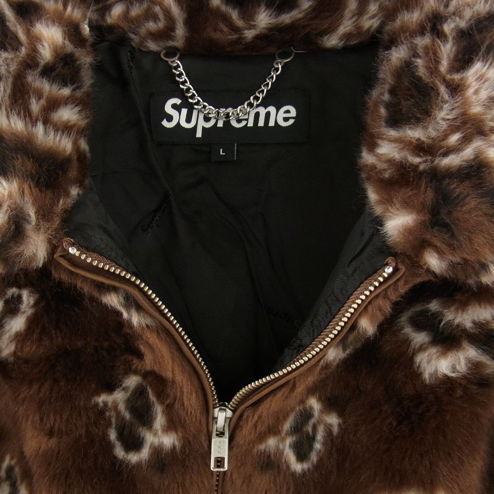 Supreme シュプリーム 21SS Bandana Faux Fur Bomber Jacket バンダナ フェイクファー ボンバー ジャケット 総柄ファー ブルゾン ブラウン系【中古】