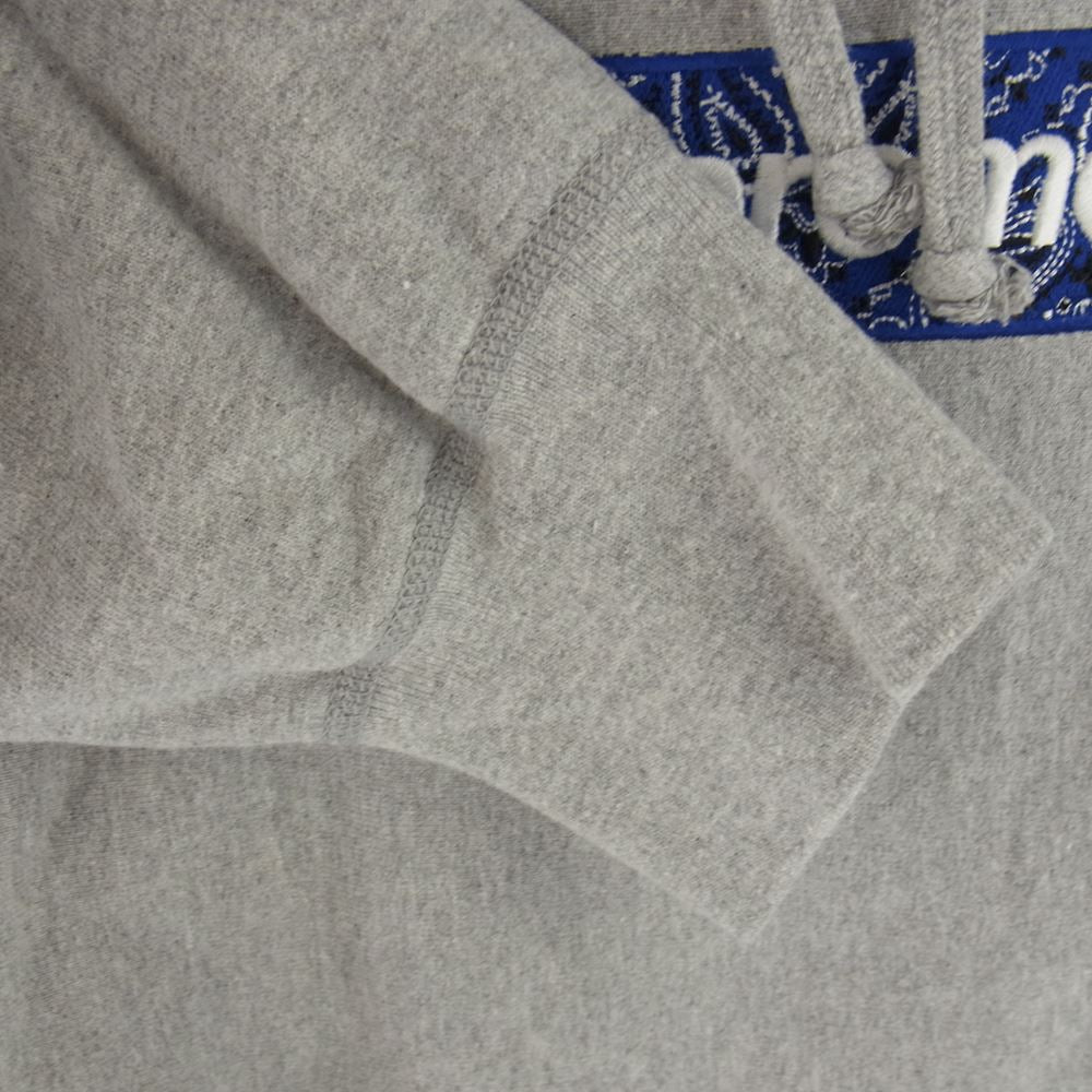Supreme シュプリーム 19AW Bandana Box Logo Hooded Sweatshirt バンダナ ボックス ロゴ スウェット シャツ プルオーバー パーカー グレー系 L【中古】