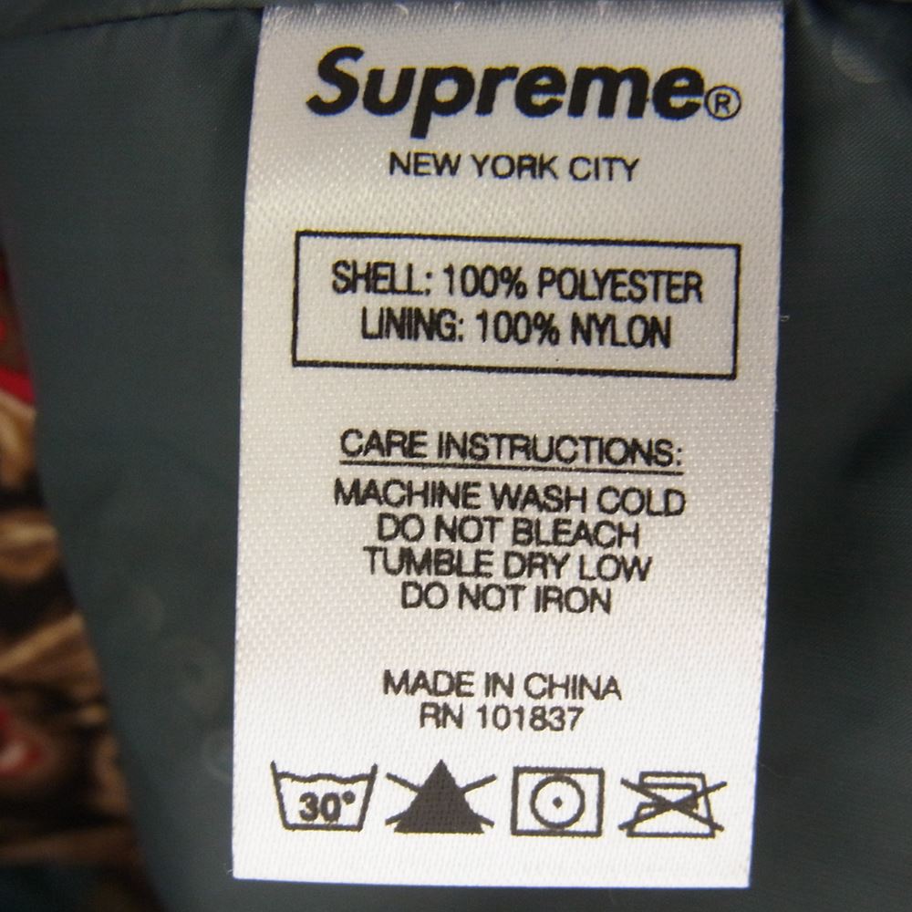 Supreme シュプリーム 18AW GORE-TEX Court Flower Print ゴアテックス 花柄 コートジャケット ジップアップ ブルゾン 総柄 ジャケット ブラック系 ブラウン系 マルチカラー L【中古】