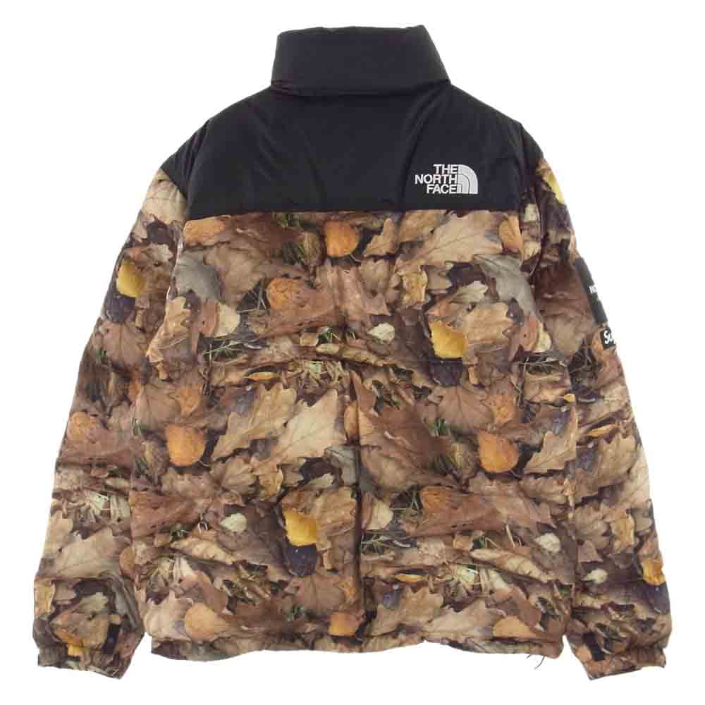 Supreme シュプリーム 16AW × THE NORTH FACE ノース フェイス Nuptse Jacket Leaves ヌプシ ジャケット リーブス 枯葉 ブラウン系 L【中古】