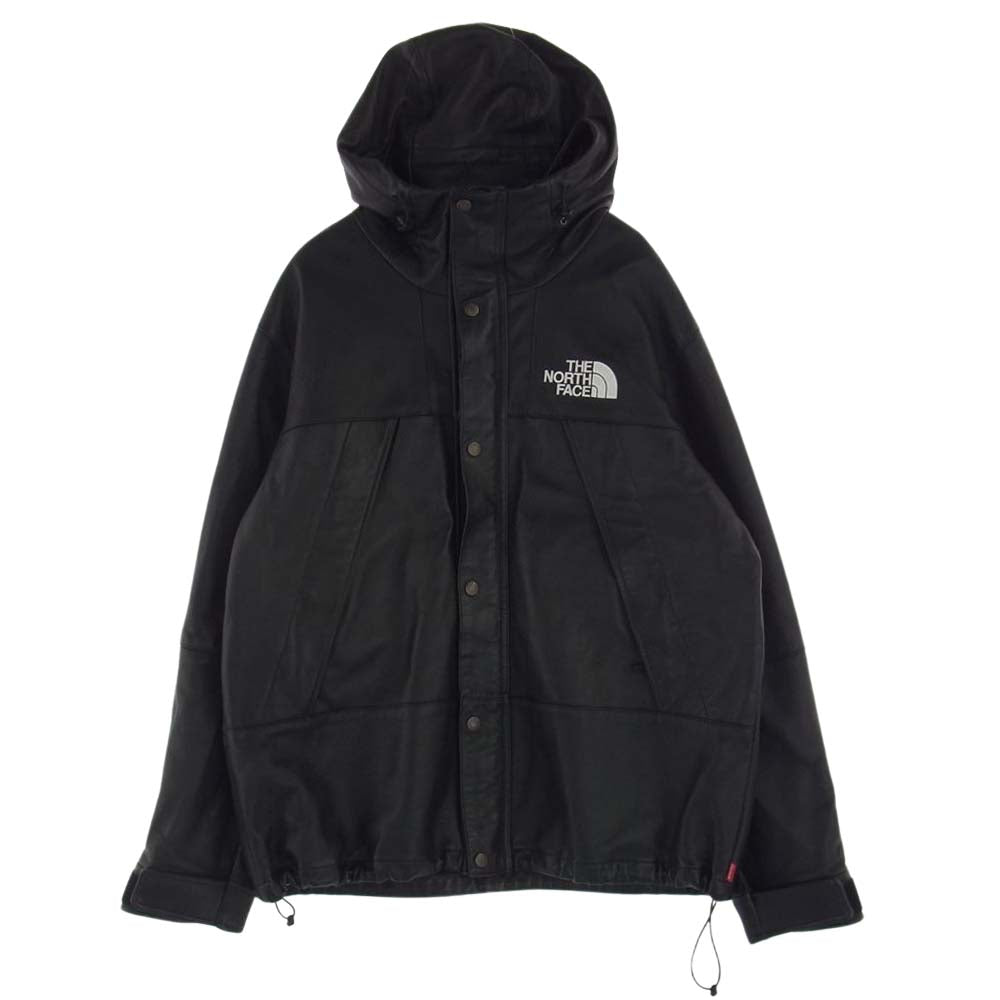 Supreme シュプリーム 18AW NP61807I The North Face Leather Mountain Parka ノースフェイス レザー マウンテン ジャケット ブラック系 L【中古】