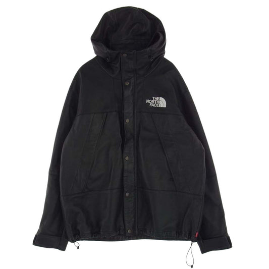 Supreme シュプリーム 18AW NP61807I The North Face Leather Mountain Parka ノースフェイス レザー マウンテン ジャケット ブラック系 L【中古】