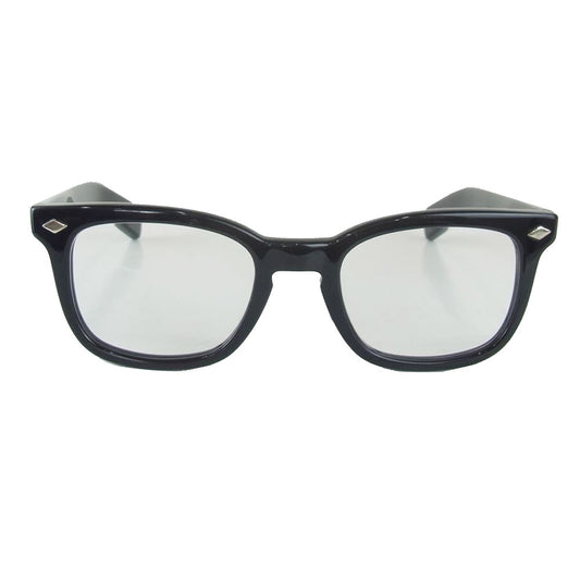 PARKES GLASS CELLULOID EYE WEAR 伊達メガネ 眼鏡 ブラック系 48□21-140【中古】