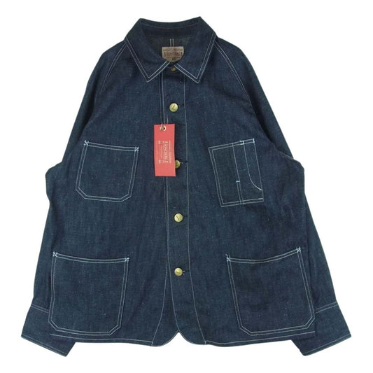BONCOURA ボンクラ インディゴ リジット デニム カバーオール ジャケット インディゴブルー系 40【新古品】【未使用】【中古】