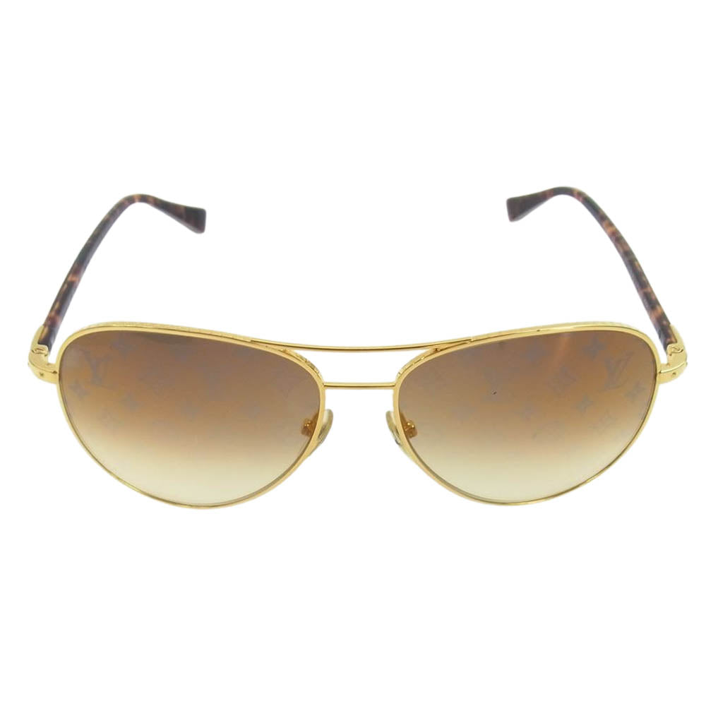 LOUIS VUITTON ルイ・ヴィトン Z0164U コンスピラシオン パイロット サングラス 眼鏡 ゴールド系 ブラウン系 58□15【中古】