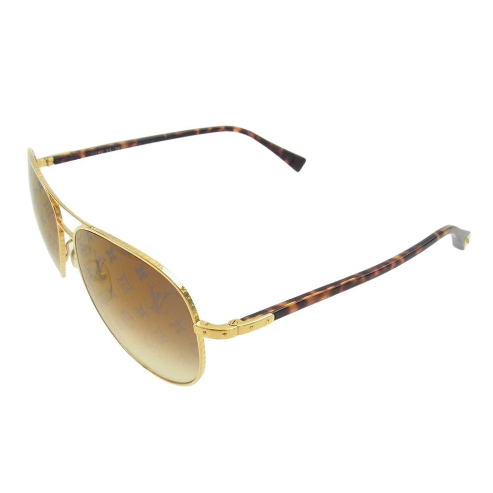 LOUIS VUITTON ルイ・ヴィトン Z0164U コンスピラシオン パイロット サングラス 眼鏡 ゴールド系 ブラウン系 58□15【中古】