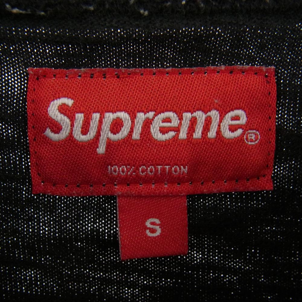 Supreme シュプリーム 20AW Plaid Applique S/S Top プレイド アップリケ ロゴ 半袖 トップス Tシャツ ブラック系 S【中古】