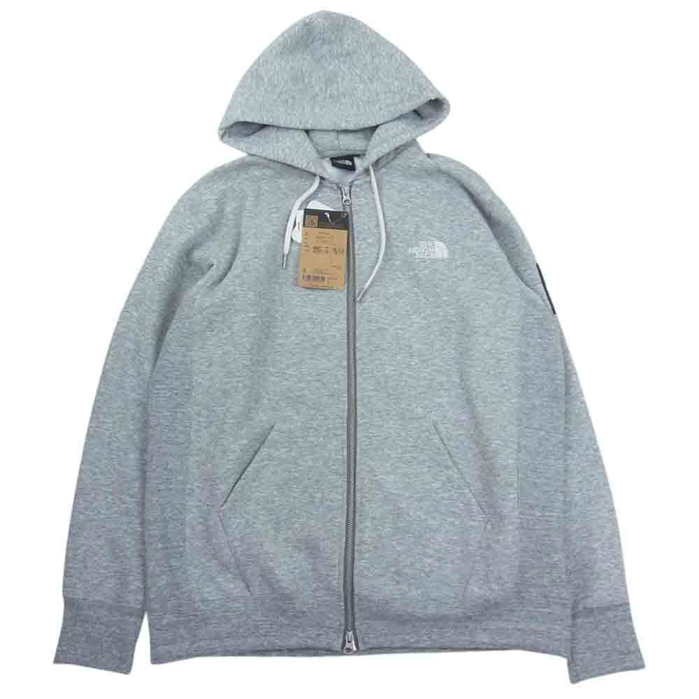 THE NORTH FACE ノースフェイス NT62232 SQUARE LOGO FULLZIP スクエアロゴ フルジップ フーディー スウェットパーカー グレー系 XL【新古品】【未使用】【中古】