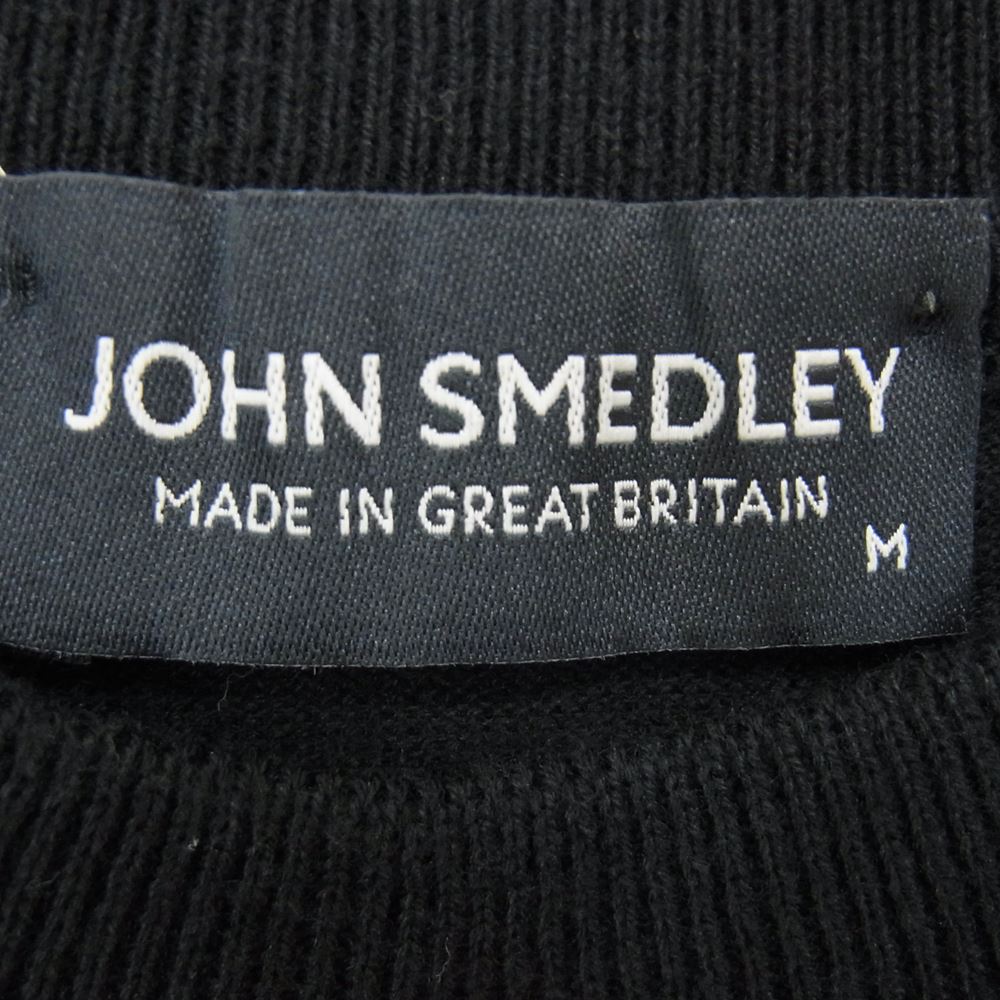 JOHN SMEDLEY ジョンスメドレー コットン ボーダー 半袖 ニット Tシャツ ブラック系 M【中古】