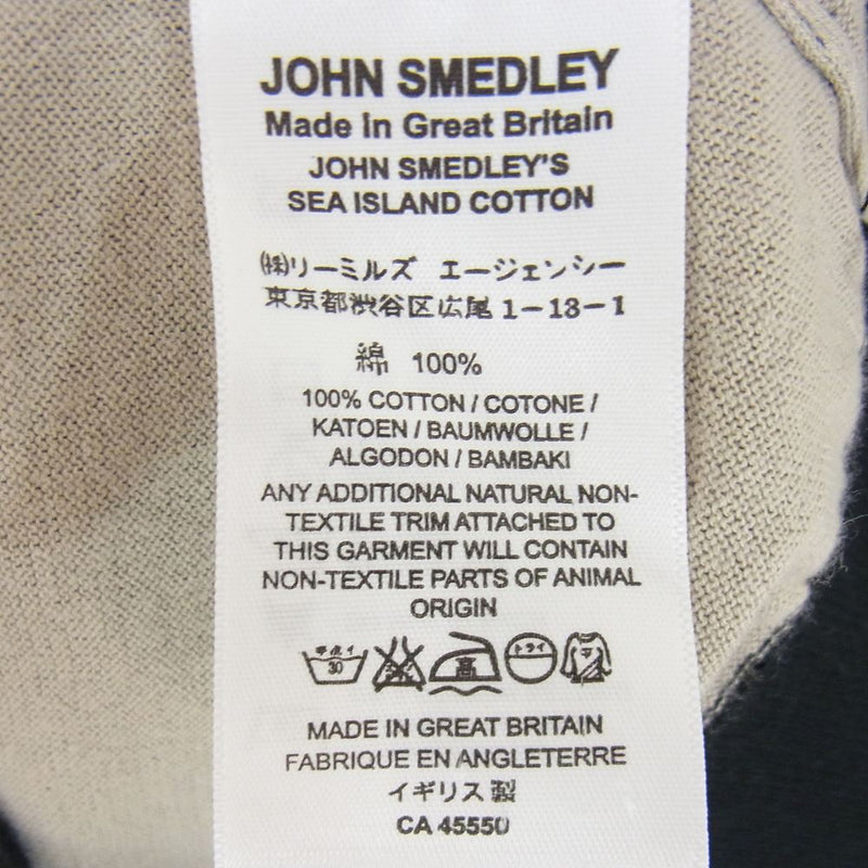 JOHN SMEDLEY ジョンスメドレー コットン ボーダー 半袖 ニット Tシャツ ブラック系 M【中古】