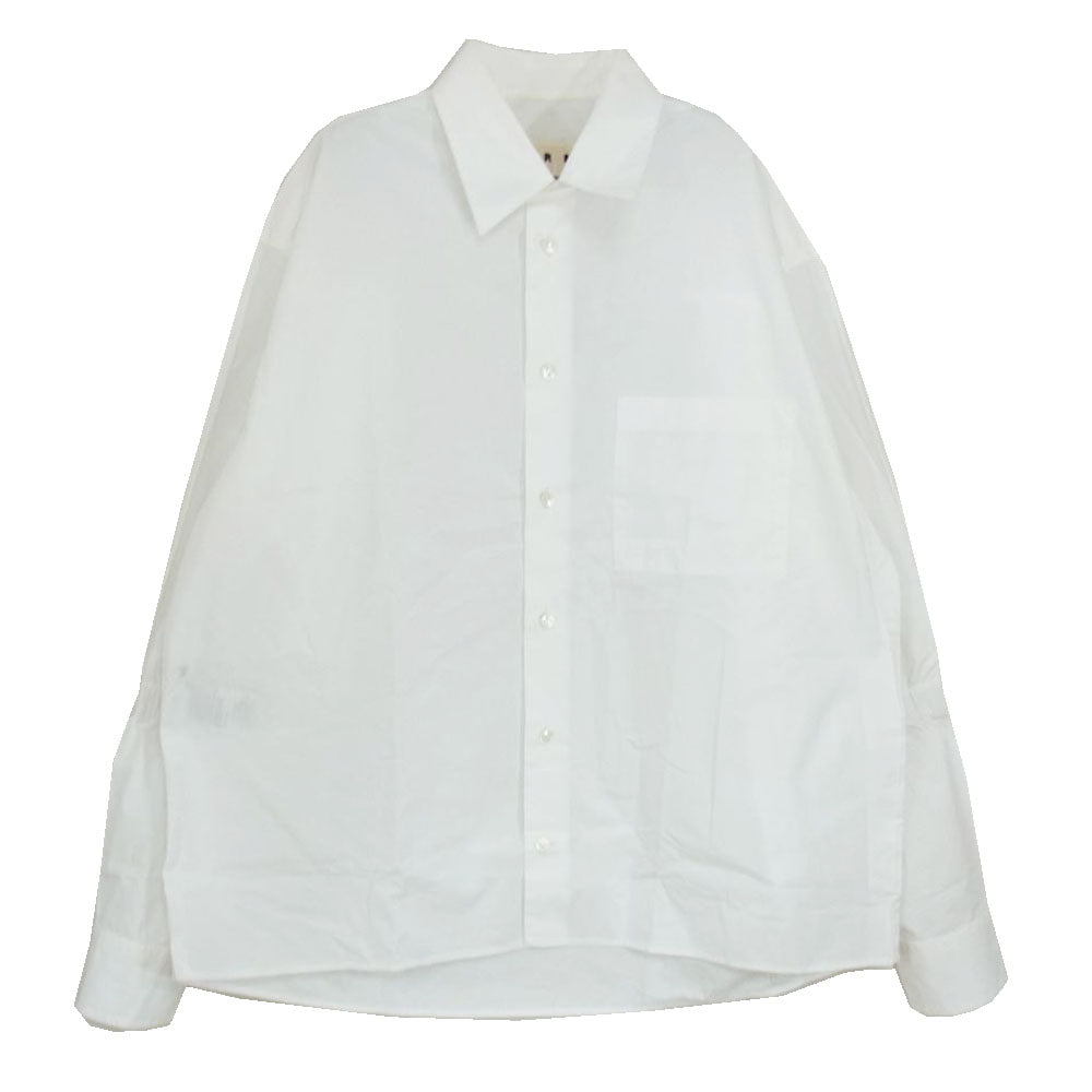 MARNI マルニ 16SS M05DL0008 袖ギャザー 切替 コットン 長袖 シャツ ホワイト系 44【中古】