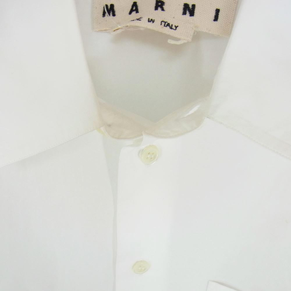MARNI マルニ 16SS M05DL0008 袖ギャザー 切替 コットン 長袖 シャツ ホワイト系 44【中古】