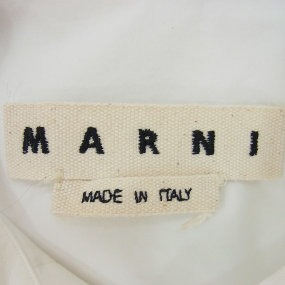 MARNI マルニ 16SS M05DL0008 袖ギャザー 切替 コットン 長袖 シャツ ホワイト系 44【中古】