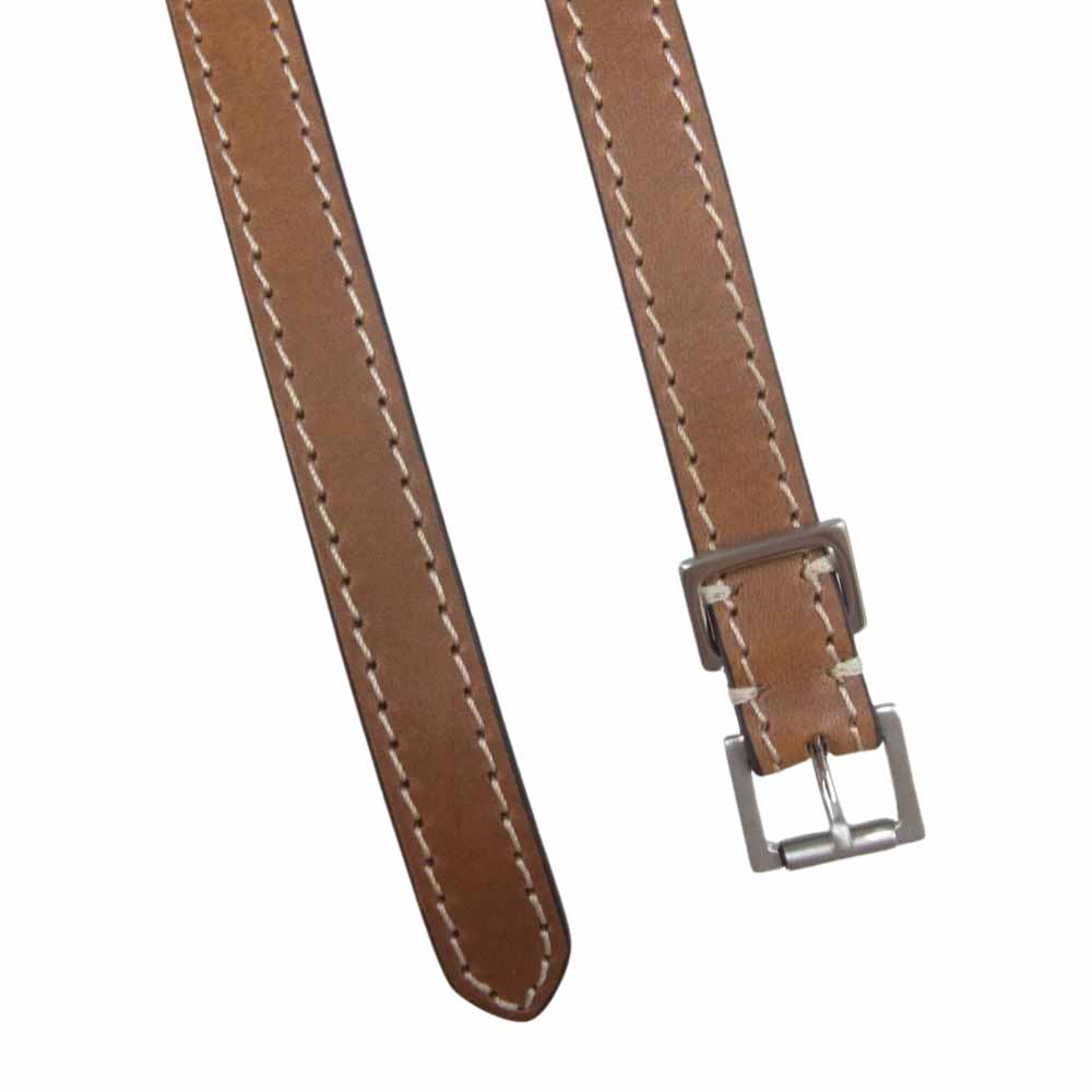 MAISON MARGIELA メゾンマルジェラ 20SS S35TP0400 2重巻き ナロー ロング レザー ベルト ブラウン系【中古】
