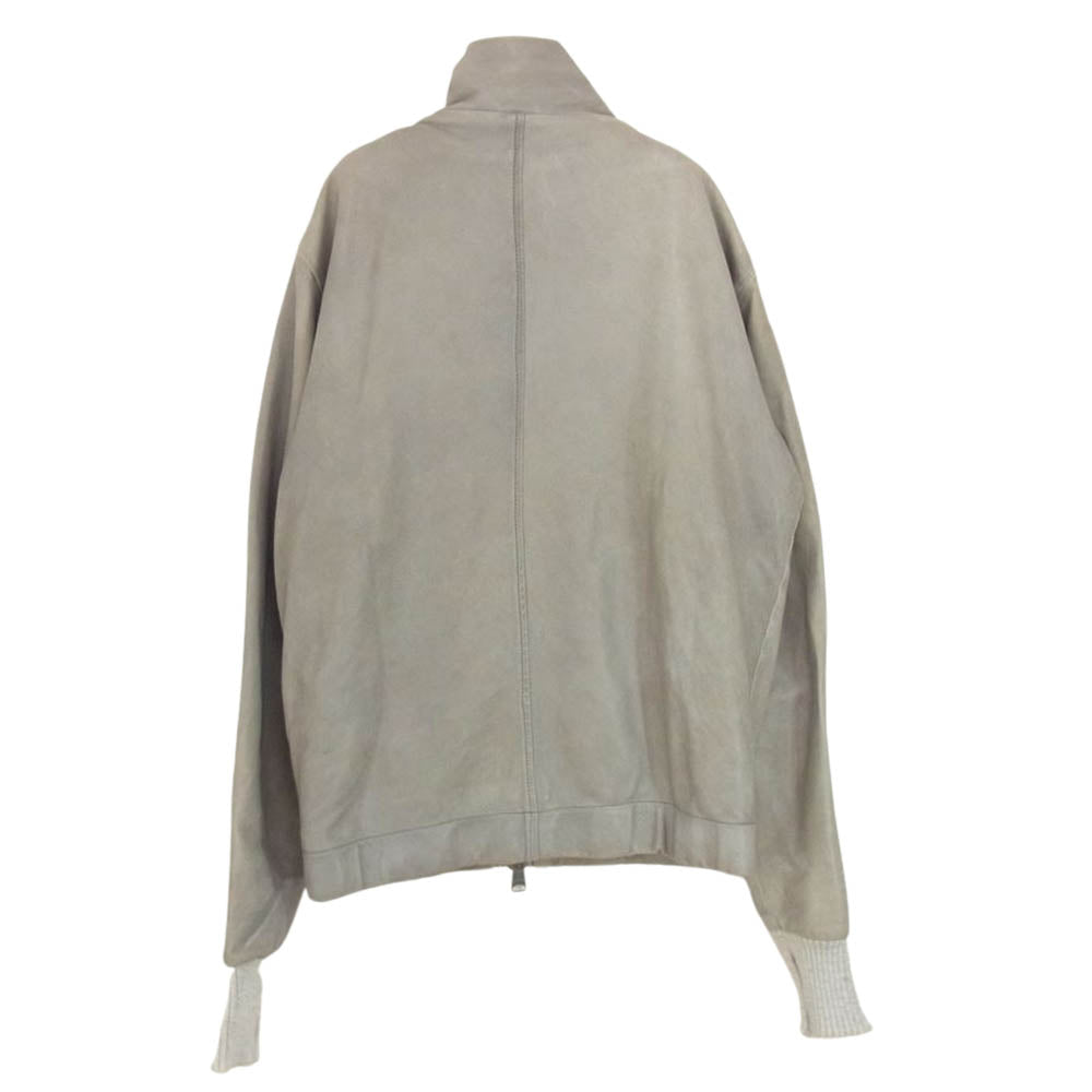 ジョルジオブラット 5222 国内正規品 イタリア製 ラムレザー 袖リブ シングル ライダース ジャケット グレー系 48【中古】