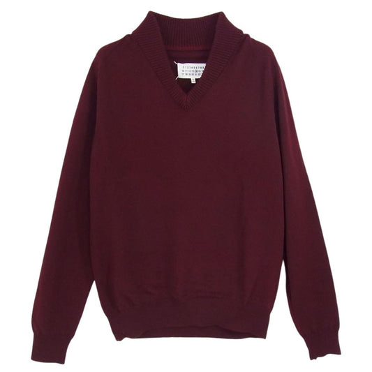 MAISON MARGIELA メゾンマルジェラ 13AW S30HA0667 14ライン ウール Vネック ニット エンジ系 S【中古】