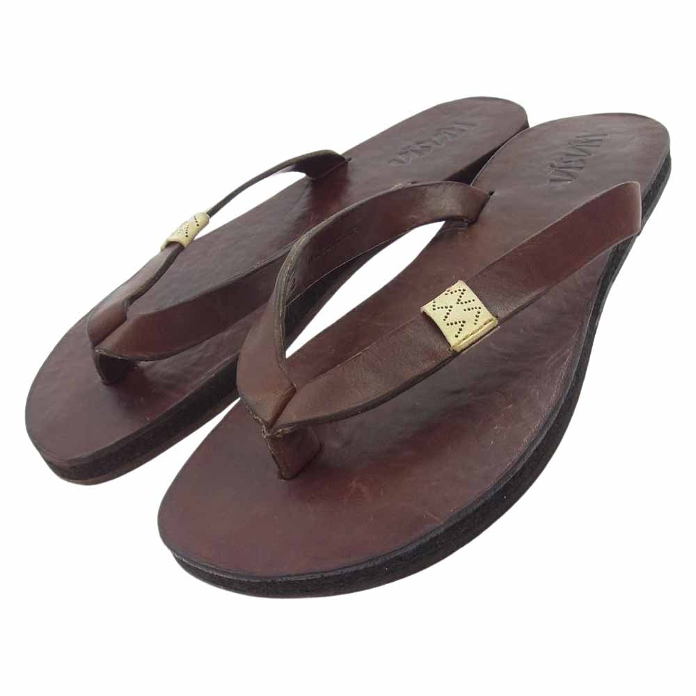 VISVIM ビズビム 18SS 018102002001 HANA SANDAL FOLK ハナ フォーク レザー サンダル ブラウン系【中古】