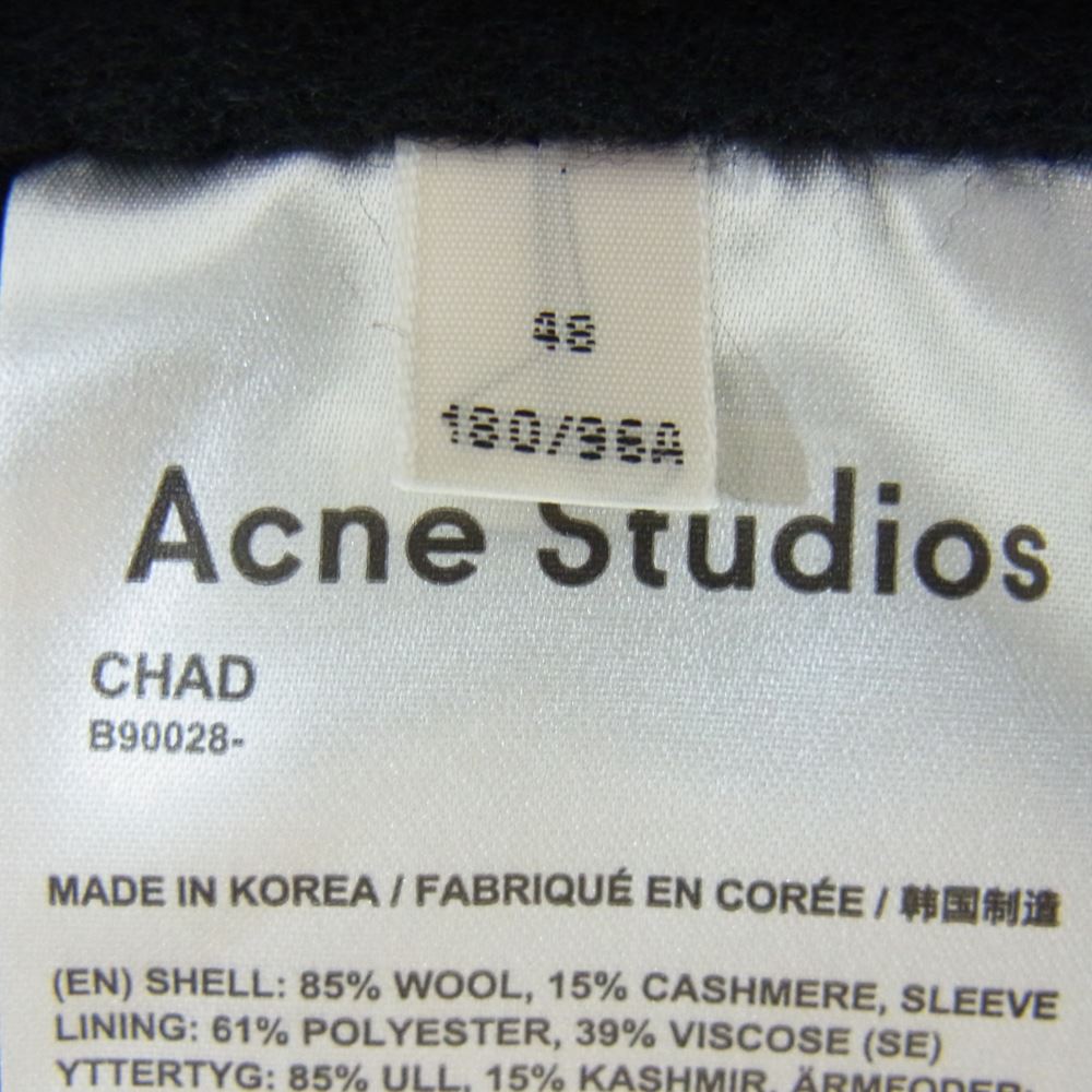 ACNE STUDIOS アクネストゥディオズ B90028 CHAD オーバーサイズ ウール カシミア カシミヤ チェスターコート ブラック系 48【中古】
