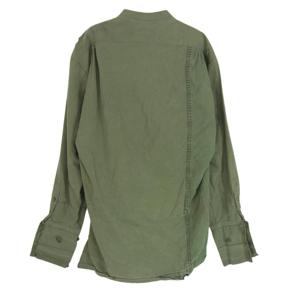 グレッグローレン The Tent Studio Shirt テント スタジオ スタンドカラー 長袖 シャツ カーキ系 1【中古】