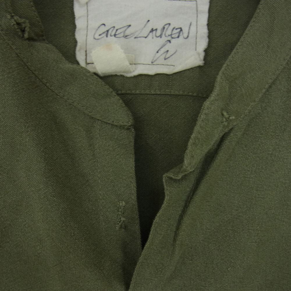 グレッグローレン The Tent Studio Shirt テント スタジオ スタンドカラー 長袖 シャツ カーキ系 1【中古】