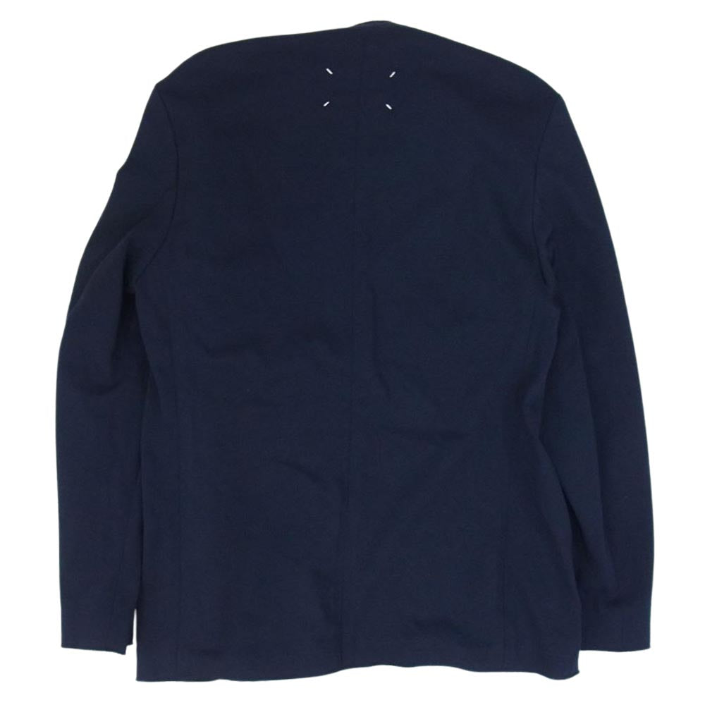 MAISON MARGIELA メゾンマルジェラ 18SS S50BN0336 10ライン カットオフ ノーカラー カラーレス ジャケット ネイビー系 44【中古】