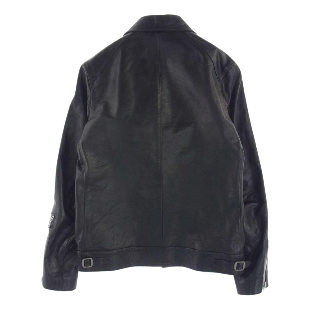 LOST CONTROL ロストコントロール LJ-01 ホースハイド シングル フルジップ レザー ジャケット ブラック系 2【中古】