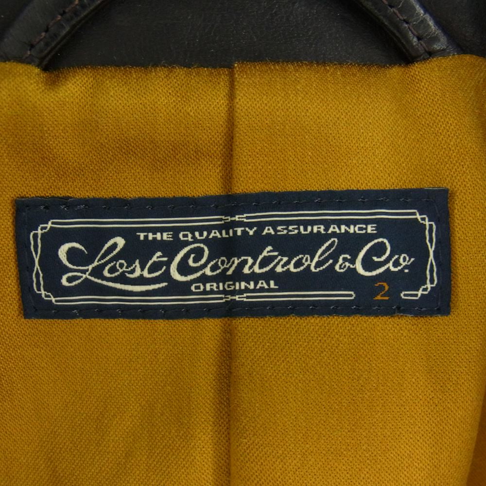 LOST CONTROL ロストコントロール LJ-01 ホースハイド シングル フルジップ レザー ジャケット ブラック系 2【中古】