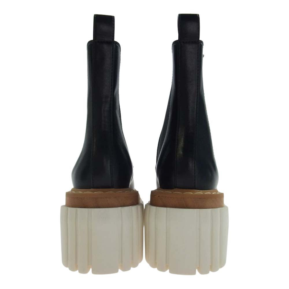 Stella McCartney ステラマッカートニー EMILIE エミリー サイドゴア レザー 厚底 ブーツ ブラック系 35【美品】【中古】