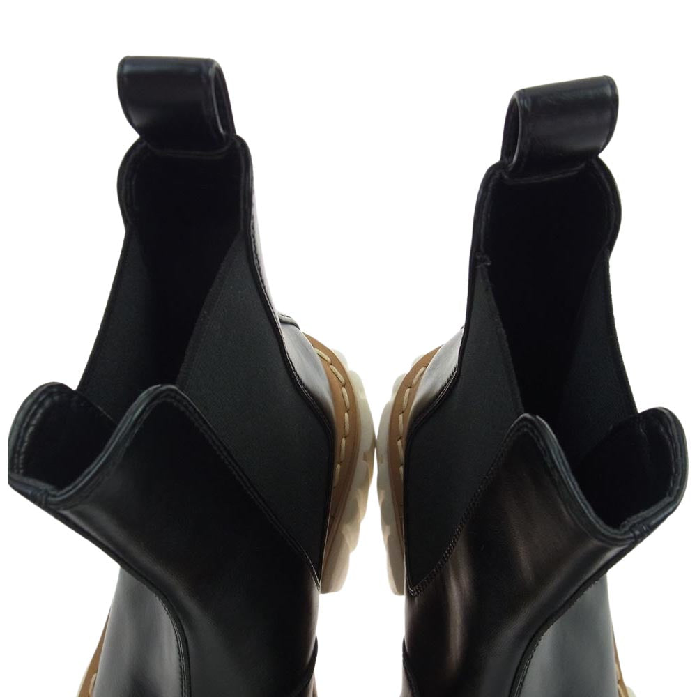 Stella McCartney ステラマッカートニー EMILIE エミリー サイドゴア レザー 厚底 ブーツ ブラック系 35【美品】【中古】