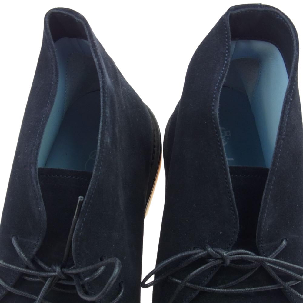 Loro Piana ロロピアーナ Hiroshi Fujiwara ネイビー スエード デザートブーツ ダークネイビー系 44【新古品】【未使用】【中古】