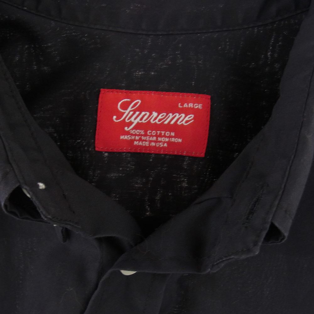 Supreme シュプリーム ボタンダウン 半袖 シャツ ブラック系 L【中古】