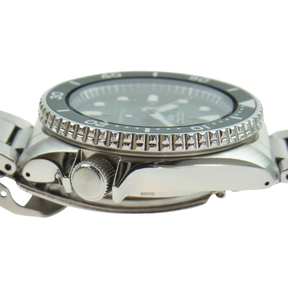SEIKO セイコー 4R36-07G0 5スポーツ デイデイト 自動巻 腕時計 ウォッチ シルバー系 エメラルドグリーン系【中古】