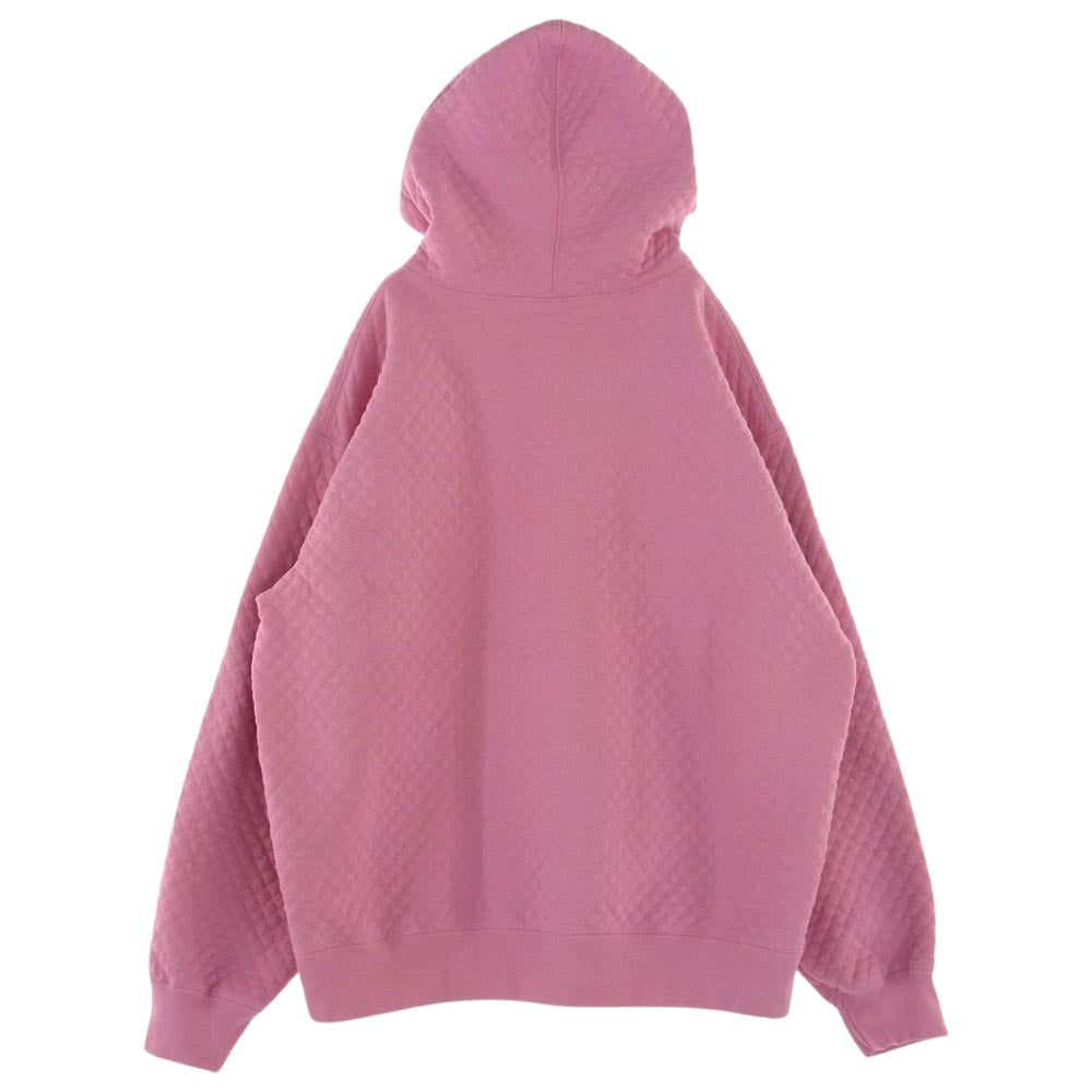 Supreme シュプリーム 23SS Micro Quilted Hooded Sweatshirt ミクロ キルティング フーデッド パーカー スウェット ピンク系 L【美品】【中古】