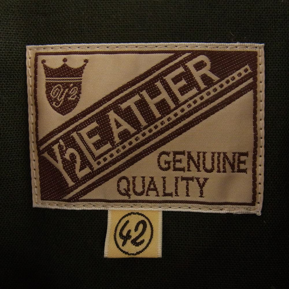 ワイツーレザー ホースハイド 月桂樹ボタン Gジャン 1stタイプ レザー ジャケット ブラック系 42【中古】