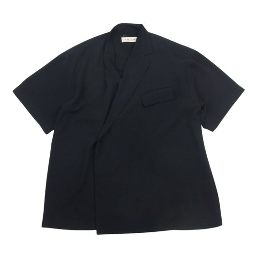 クルニ 21SS 21-SS-036 アシンメトリーラペル 半袖 シャツ ブラック系 1【中古】