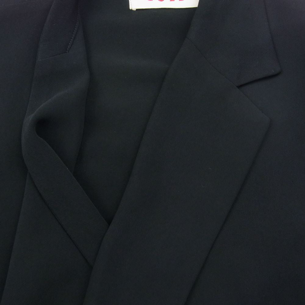 クルニ 21SS 21-SS-036 アシンメトリーラペル 半袖 シャツ ブラック系 1【中古】