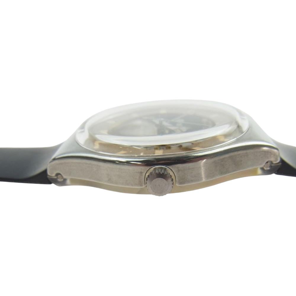 Swatch スウォッチ スケルトン ラバーバンド ウォッチ 腕時計 ブラック系【中古】