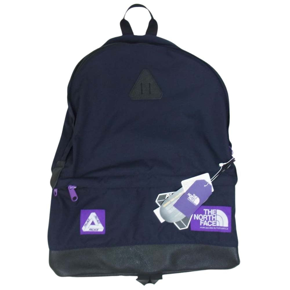 THE NORTH FACE ノースフェイス NN7109N × PALACE パレス Cordura Nylon Day Pack コーデュラ ナイロン レザー切替 デイパック バックパック ネイビー系【極上美品】【中古】