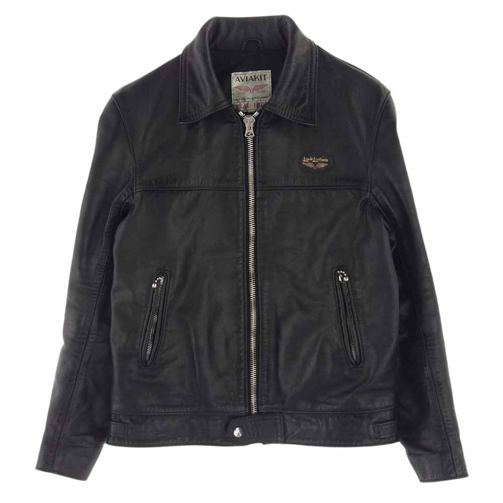 Lewis Leathers ルイスレザー Plainsman プレインズマン ホースハイド フリンジ無し仕様 シングル ライダース ジャケット ブラック系 36【中古】