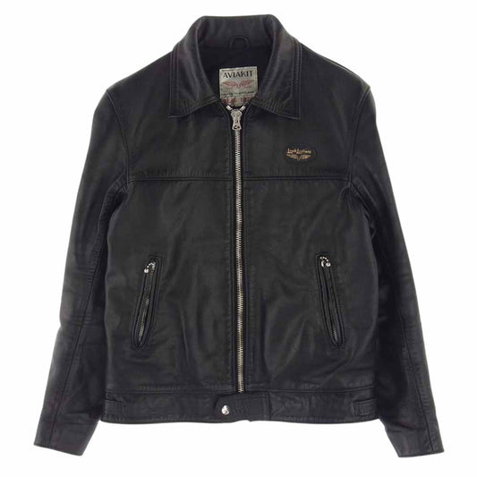 Lewis Leathers ルイスレザー Plainsman プレインズマン ホースハイド フリンジ無し仕様 シングル ライダース ジャケット ブラック系 36【中古】