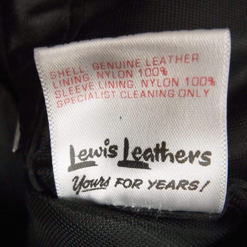 Lewis Leathers ルイスレザー Plainsman プレインズマン ホースハイド フリンジ無し仕様 シングル ライダース ジャケット ブラック系 36【中古】