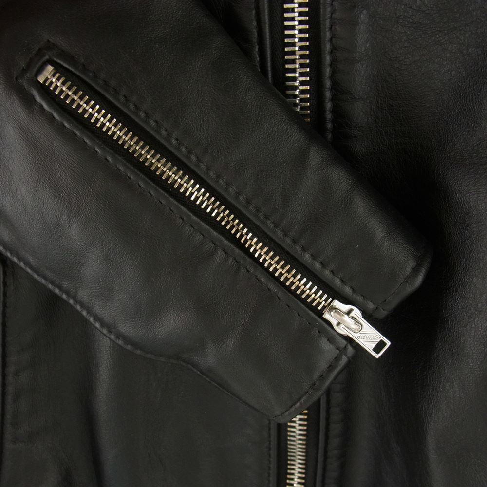 Lewis Leathers ルイスレザー Plainsman プレインズマン ホースハイド フリンジ無し仕様 シングル ライダース ジャケット ブラック系 36【中古】